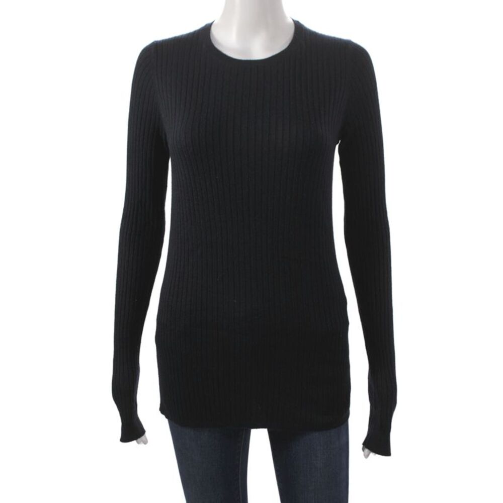 Vince Womens Pullover Sweater Black Crew Neck Long Sleeve 40% Rayon Size L